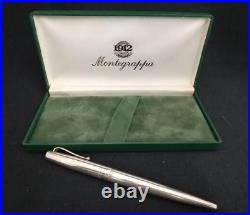 Montegrappa Executive Sterling Silver Twisted Ballpoint Pen wz/Box Vintage Rare