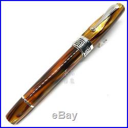 Montegrappa Extra 1930 Ag925 Sterling Silver Brown Celluloid Fountain Pen
