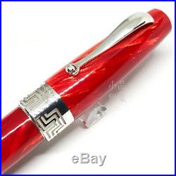 Montegrappa Extra 1930 Ag925 Sterling Silver Ruby Red Celluloid Fountain Pen