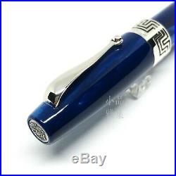 Montegrappa Extra 1930 Sterling Silver Sapphire Blue Celluloid Fountain Pen