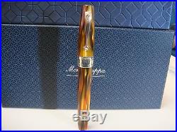 Montegrappa Extra 1930 Turtle Brown Celluloid With Sterling Silver Fountain Pen