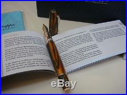 Montegrappa Extra 1930 Turtle Brown Celluloid With Sterling Silver Fountain Pen