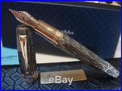 Montegrappa Extra Otto Bright Lines Sterling Silver With Celluloid Fountain Pen