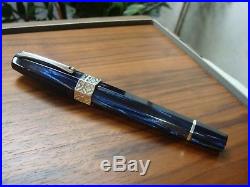Montegrappa LE 888 Extra Otto Butterfly Blue Celluloid Fountain Pen #8 18K nib