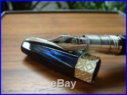 Montegrappa LE 888 Extra Otto Butterfly Blue Celluloid Fountain Pen #8 18K nib
