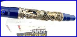 Montegrappa La Sirena Sterling Silver Celluloid Fountain Pen 18K M NEW Year 1998