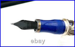 Montegrappa La Sirena Sterling Silver Celluloid Fountain Pen 18K M NEW Year 1998