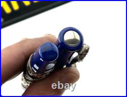 Montegrappa La Sirena Sterling Silver Celluloid Fountain Pen 18K M NEW Year 1998