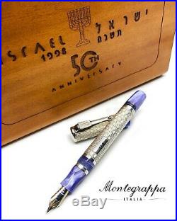 Montegrappa Limited Edition 500 Israel 50th Ag925 Sterling Silver Fountain Pen