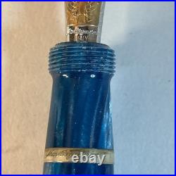 Montegrappa Luxor Blue Nile LE #585/1912 Sterling Silver & 18K Gold Pen