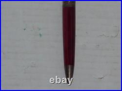 Montegrappa Marbled Red Celluloid 925 Sterling Marked Ballpoint Pen Working