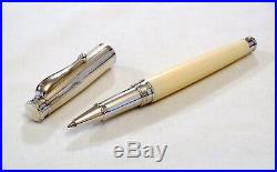 Montegrappa Memoria Rollerball Pen In Ivory Resin & Sterling Silver 925 New