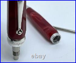 Montegrappa Micra Clear Red Marble Sterling Silver Trim Mini Ballpoint Pen