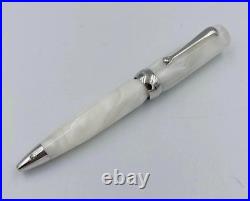 Montegrappa Micra White Resin Sterling Silver 925 Twisted Ballpoint Pen (No Box)