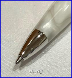 Montegrappa Micra White Resin Sterling Silver 925 Twisted Ballpoint Pen (No Box)