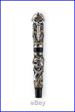 Montegrappa Pirates Sterling Silver Fountain Pen M Nib Limited Edition Piston