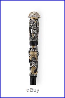 Montegrappa Pirates Sterling Silver Fountain Pen M Nib Limited Edition Piston
