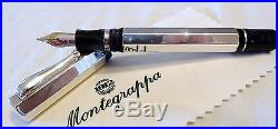 Montegrappa Privilege Sterling Silver 925 Fountain Pen With 18k Nib New In Box