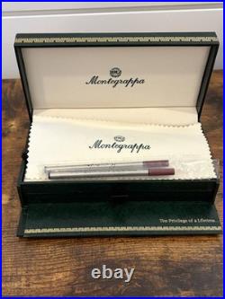 Montegrappa Privilege Sterling Silver 925 Greek Key Rollerball Pen Blue with Box