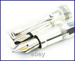 Montegrappa Reminiscence Sterling Silver Fountain Pen 18k Broad Nib