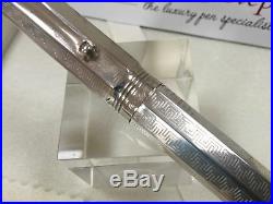 Montegrappa Reminiscence solid sterling silver fountain pen NEW unused