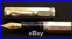 Montegrappa St Silver 925, Reminiscence Fountain Pen Black Enamel 14k Gold Nib
