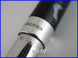 Montegrappa Sterling Silver 925 and Marble Black Lacquer Ballpoint Pen