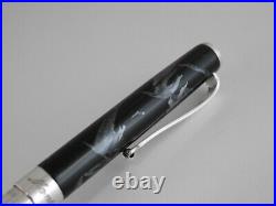 Montegrappa Sterling Silver 925 and Marble Black Lacquer Ballpoint Pen