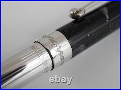 Montegrappa Sterling Silver 925 and Marble Black Lacquer Ballpoint Pen SHORTsize