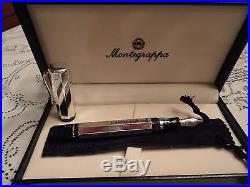 Montegrappa Sterling Silver Privilege Large Fountain Pen 18K Medium Nib