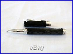 Montegrappa Symphony Rollerball Pen In Charcoal Celluloid & Silver 925 New