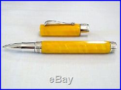 Montegrappa Symphony Rollerball Pen In Yellow With Sterling Silver 925 Nos