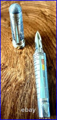 Montegrappa The Alchemist Sterling Silver Aqua Rollerball Pen, ISAKNRSW, NIB