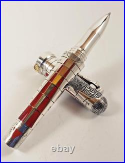 Montegrappa The Alchemist Sterling Silver Ignis Rollerball Pen, ISAKNRSF, NIB