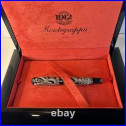 Montegrappa The Dragon Fountain Pen 1738/1912 Sterling Silver with Box COA