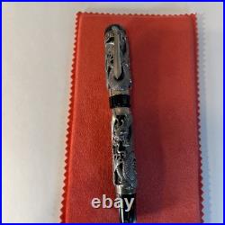 Montegrappa The Dragon Fountain Pen 1738/1912 Sterling Silver with Box COA
