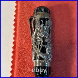 Montegrappa The Dragon Fountain Pen 1738/1912 Sterling Silver with Box COA