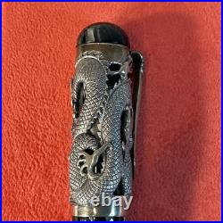 Montegrappa The Dragon Fountain Pen 1738/1912 Sterling Silver with Box COA