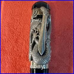 Montegrappa The Dragon Fountain Pen 1738/1912 Sterling Silver with Box COA