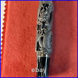 Montegrappa The Dragon Fountain Pen 1738/1912 Sterling Silver with Box COA
