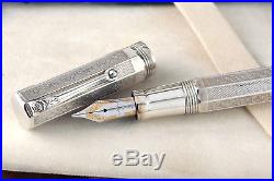Montegrappa Two Roses York 925 Sterling Silver Fountain Pen RARE