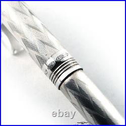 Montegrappa Vintage Sterling Silver Cylindrical Heritage Ballpoint Pen RARE