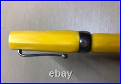 Montegrappa Yellow Celluloid Sterling Silver Cap Ballpoint Pen (NoBox) Very Rare