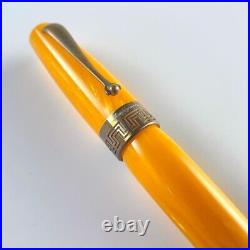 Montegrappa Yellow Celluloid Sterling Silver Cap Ballpoint Pen wz/Box&Booklet