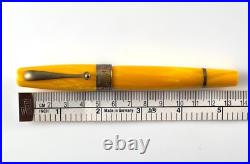 Montegrappa Yellow Celluloid Sterling Silver Cap Ballpoint Pen wz/Box&Booklet