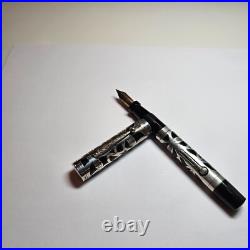 Morrison Sterling Silver Filigree Fountain Pen Large! 5 7/16 and 9/16 dia