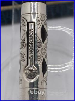 Morrison Sterling Silver Filigree Ring Top Fountain Pen/Pencil Set C 1929