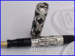 Morrison Sterling Silver Filigree Ring Top Fountain Pen/Pencil Set C 1929