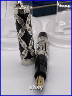 Morrison Sterling Silver Filigree Ring Top Fountain Pen/Pencil Set C 1929