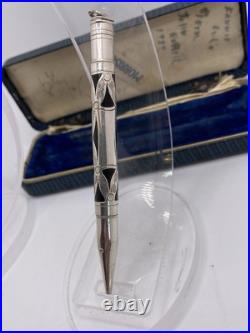 Morrison Sterling Silver Filigree Ring Top Fountain Pen/Pencil Set C 1929